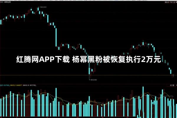 红腾网APP下载 杨幂黑粉被恢复执行2万元